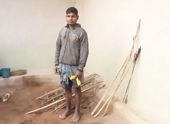 जंगल में वन्यप्राणी का शिकार करने वाला शिकारी गिरफ्तार