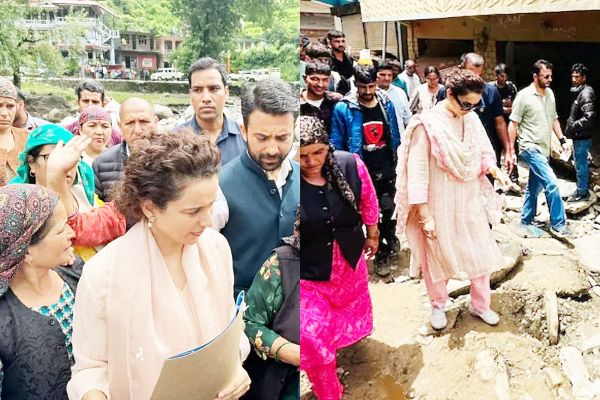 हिमाचल प्रदेश के बाढ़ प्रभावितों से मिलने पहुंचीं कंगना रनौत