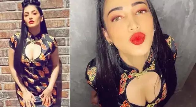  श्रुति हासन ब्लैक कलर की शॉर्ट प्रिंटेड आउटफिट में लगी काफी बोल्ड 