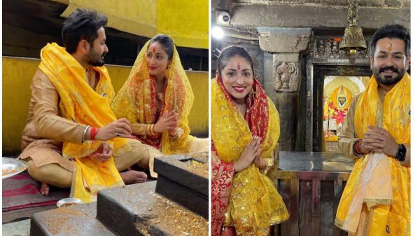 यामी गौतम ने पति आदित्य धर संग की ज्वाला देवी की पूजा
